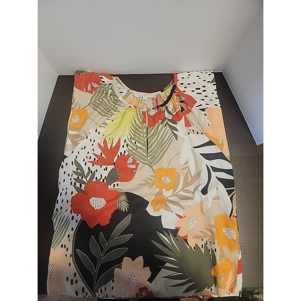 LOFT PARADISE FLUTTER SLEEVE SHELL Sz XS Beachy Boho Flattering Fit